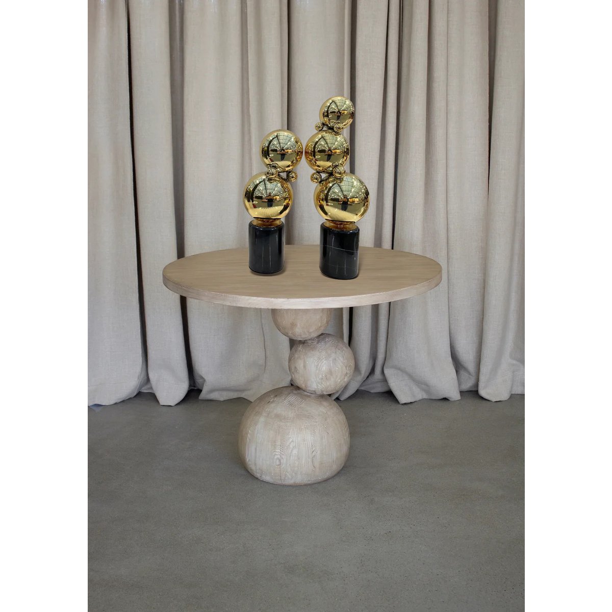 Marmer en messing sculpturen zwart/goud (set van 2)