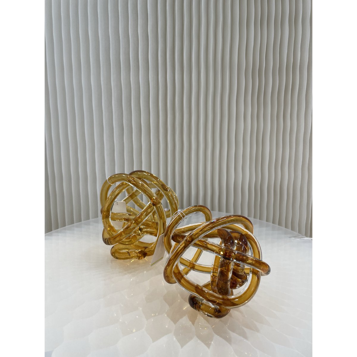 Glazen knoop Knoop geel - 11 cm