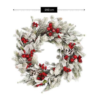Kerstkrans Belfort Groen/Rood - Ø 40 cm