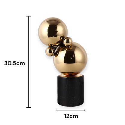 Marmer en messing sculptuur zwart/goud