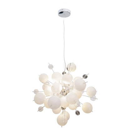 Hanger lamp "explosie" wit gemaakt van metaal en glas, G9 - versies, voor eetkamer, woonkamer, gang of kantoor, hangende lamp ØCA 65 cm - OutHome
