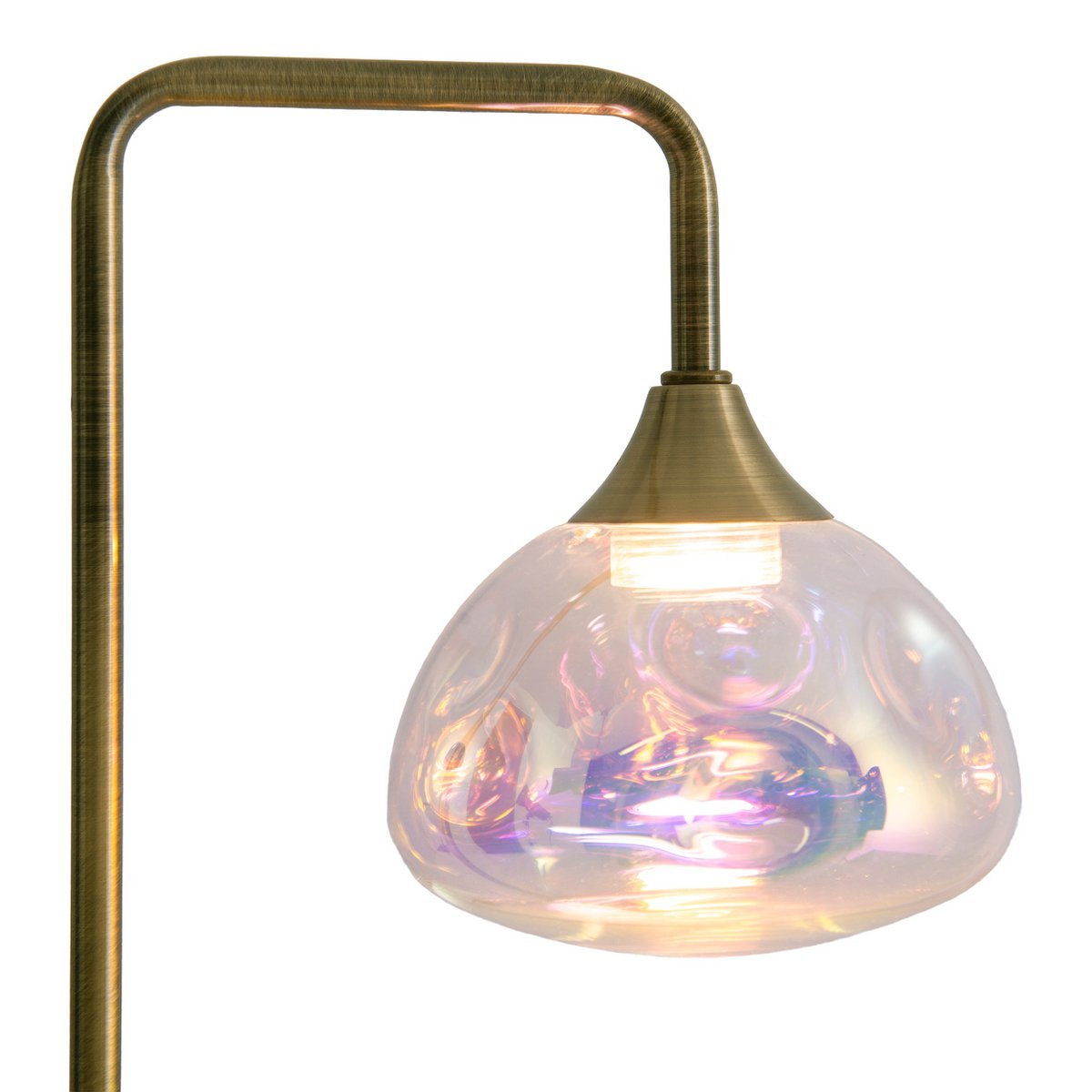 LED - tafellamp "Varna", tafellamp gemaakt van messing - gekleurd metaal en iriserend glas, stevig ingebouwd - in LED's, 45 cm hoog, stijlvolle verlichting voor woonkamer, eetkamer of gang - OutHome