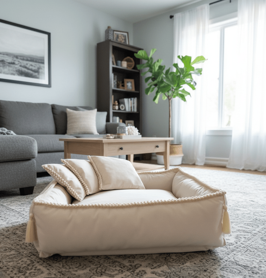 Luxe handgemaakt huisdierbed Beige - OutHome