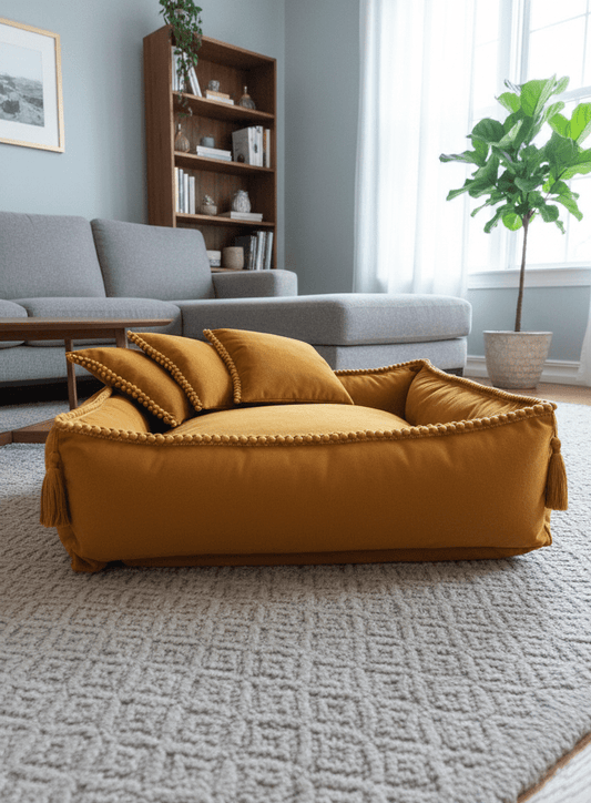 Luxe handgemaakt huisdierbed Geel - OutHome