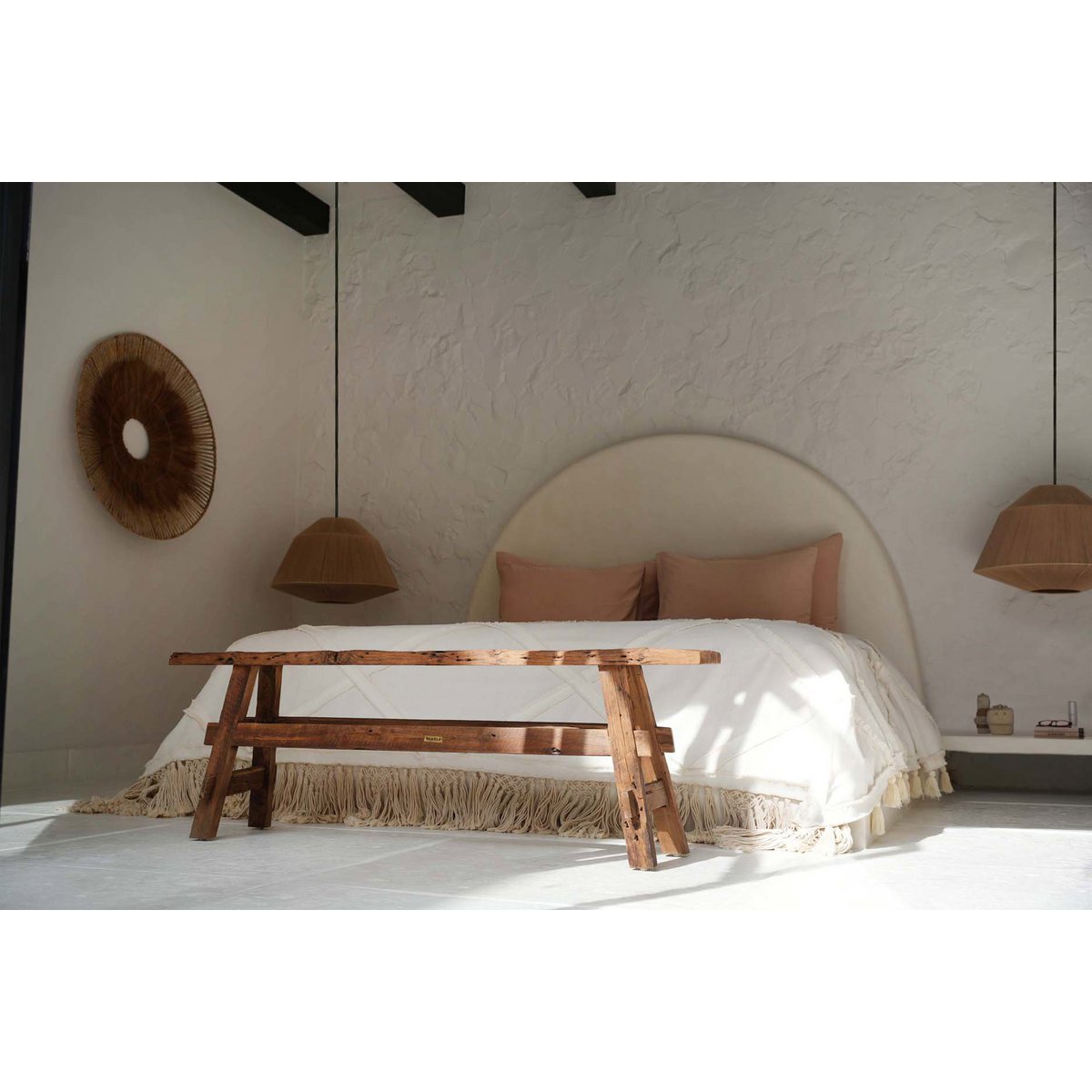 Katoen bedsprei Berber naturel