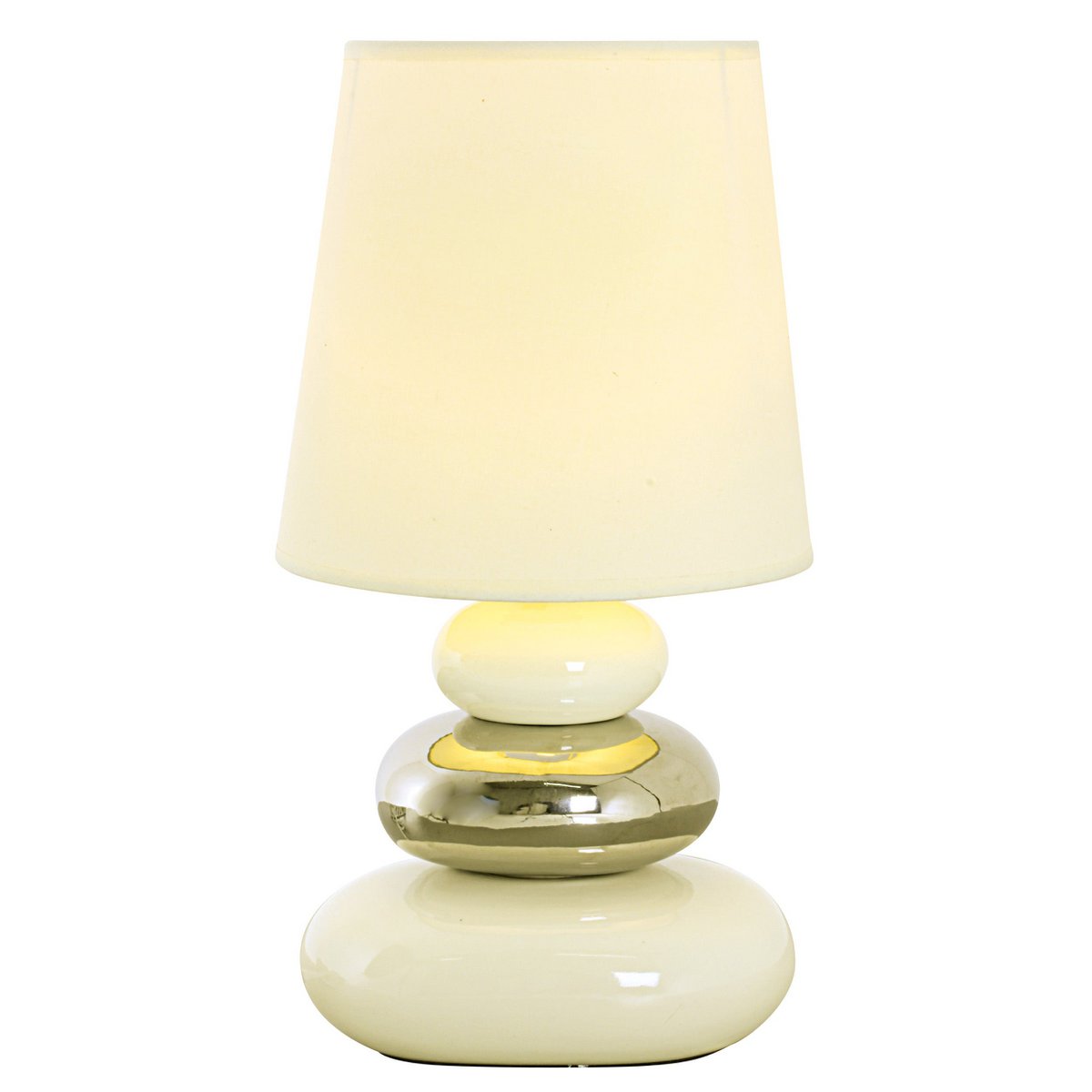 Keramische tafellamp "stoney", tafellamp gemaakt van keramiek, wit, met E14 - versie, tafellamp voor eetkamer, woonkamer, gang of kantoor, of als een bedlamp, 31 cm hoog - OutHome