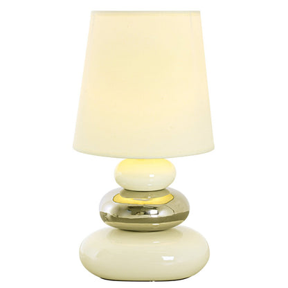 Keramische tafellamp "stoney", tafellamp gemaakt van keramiek, wit, met E14 - versie, tafellamp voor eetkamer, woonkamer, gang of kantoor, of als een bedlamp, 31 cm hoog - OutHome