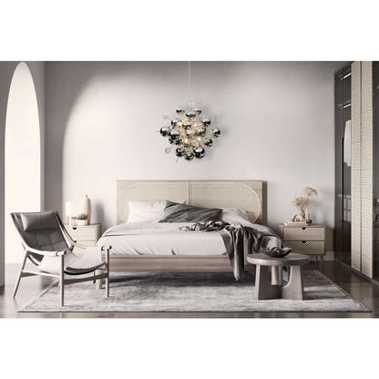 Hanger lamp "explosie" chroom gemaakt van metaal en glas, G9 - versies, hangende lamp voor eetkamer, woonkamer, gang of kantoor, Øca. 65 cm - OutHome