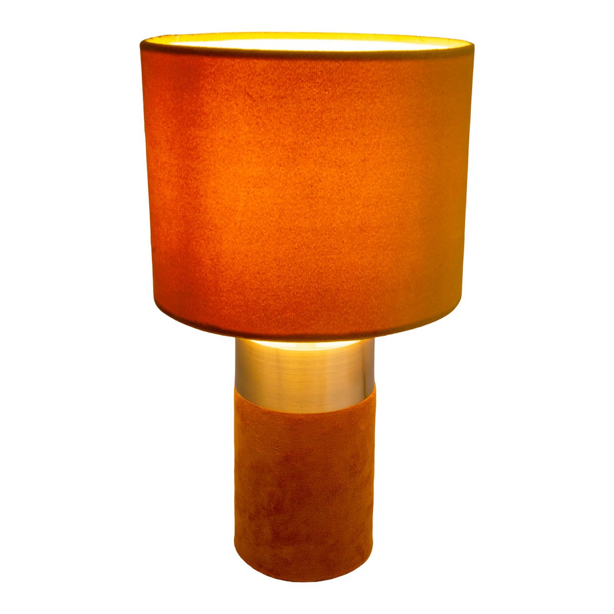 Tafellamp Bordo Goud/Bruin Velours - 32 cm (E14)