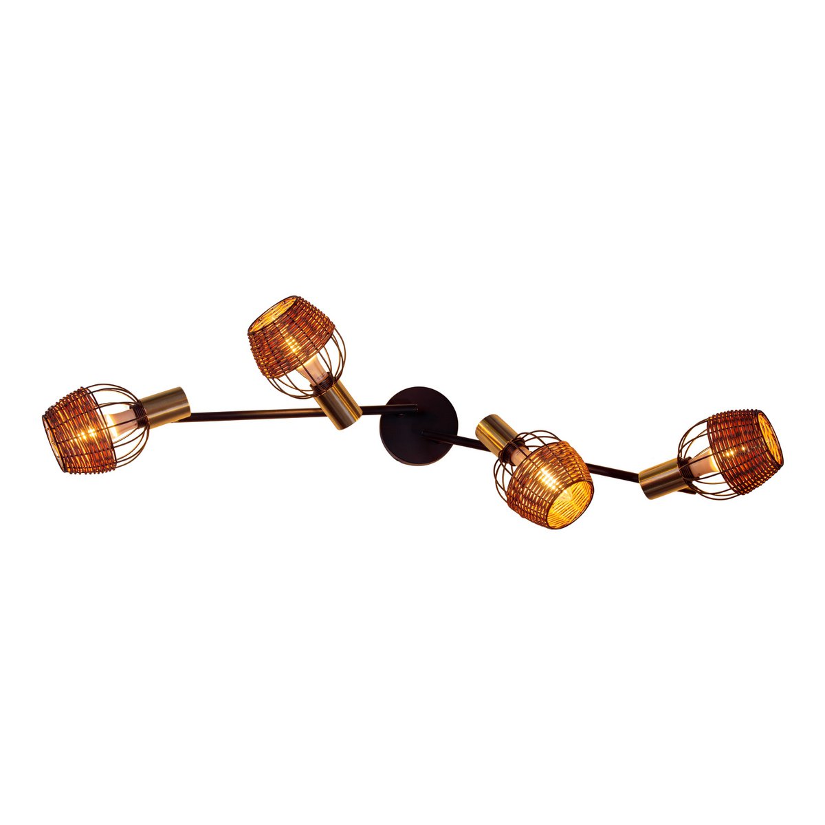 Plafondlamp Corbis 4-Lichts Zwart/Goud - 78 cm (E14)
