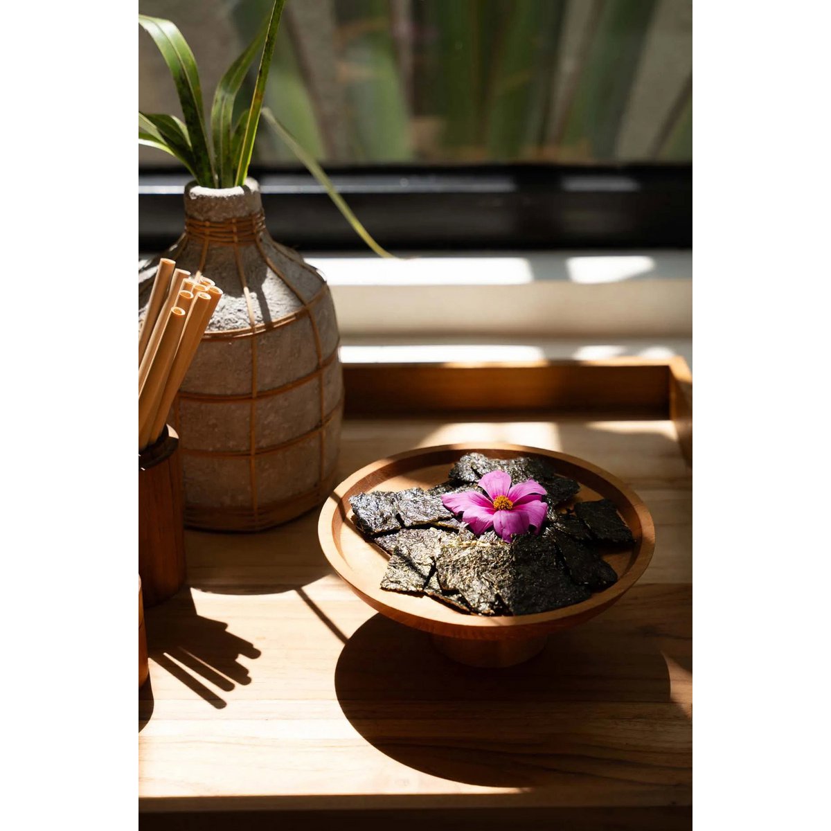 Teakhouten gebaksbord Teak root naturel - 20 cm - OutHome