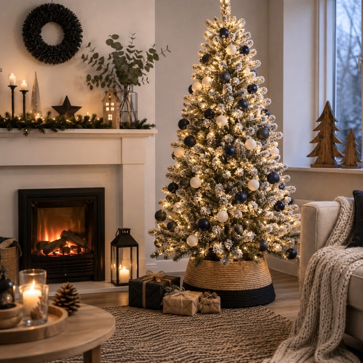 Kerstboomrok Zeegras Zwart/Bruin - Ø 58 cm
