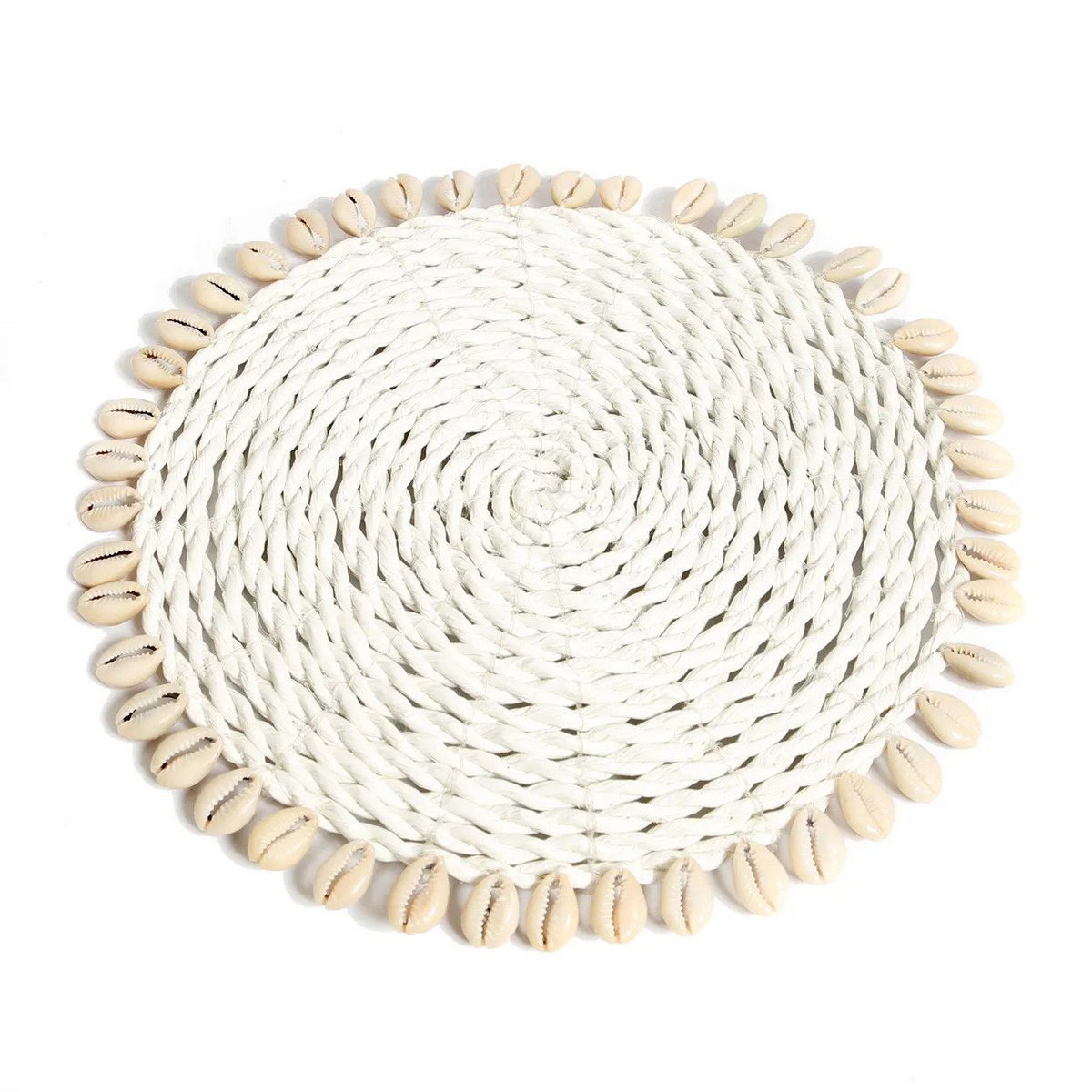 Zeegras pannenonderzetter Shell pan coaster wit - OutHome
