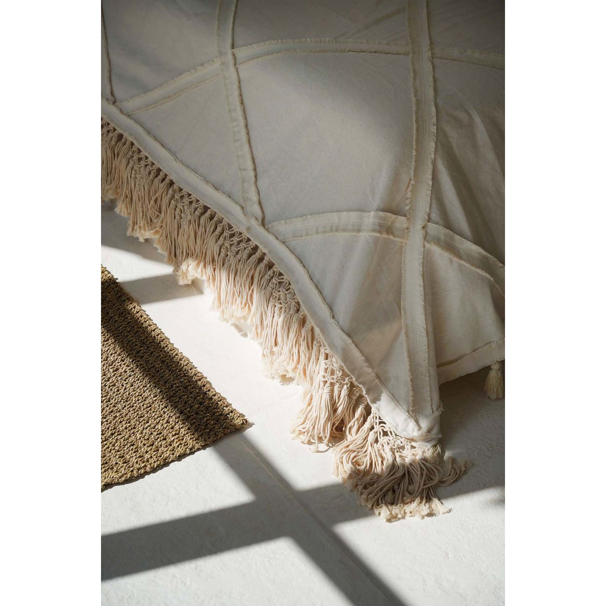 Katoen bedsprei Berber naturel