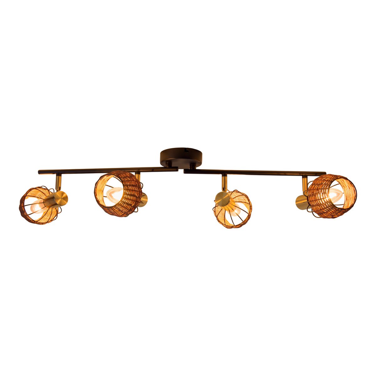 Plafondlamp Corbis 4-Lichts Zwart/Goud - 78 cm (E14)