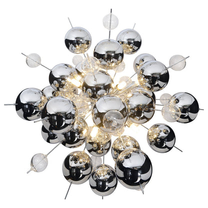 Hanger lamp "explosie" chroom gemaakt van metaal en glas, G9 - versies, hangende lamp voor eetkamer, woonkamer, gang of kantoor, Øca. 65 cm - OutHome