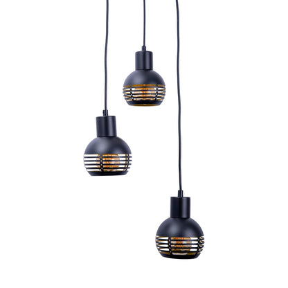 Hanglamp Casco 3-Lichts Zwart/Goud (E27)
