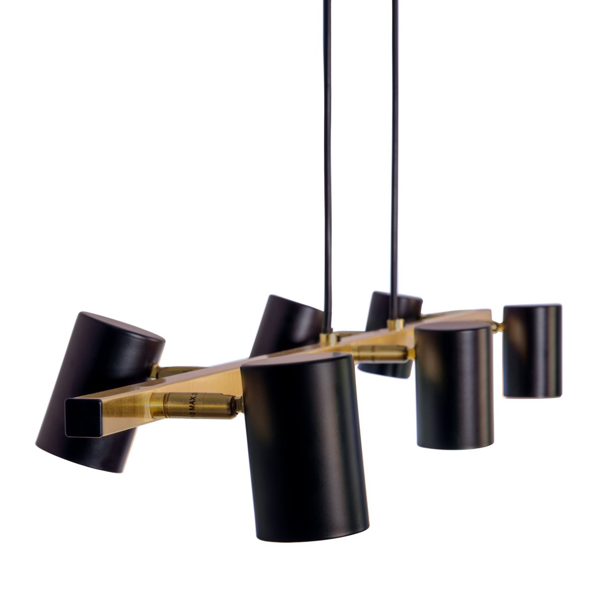 Hanglamp Frida 6-Lichts Zwart/Goud - 115 cm (GU10)