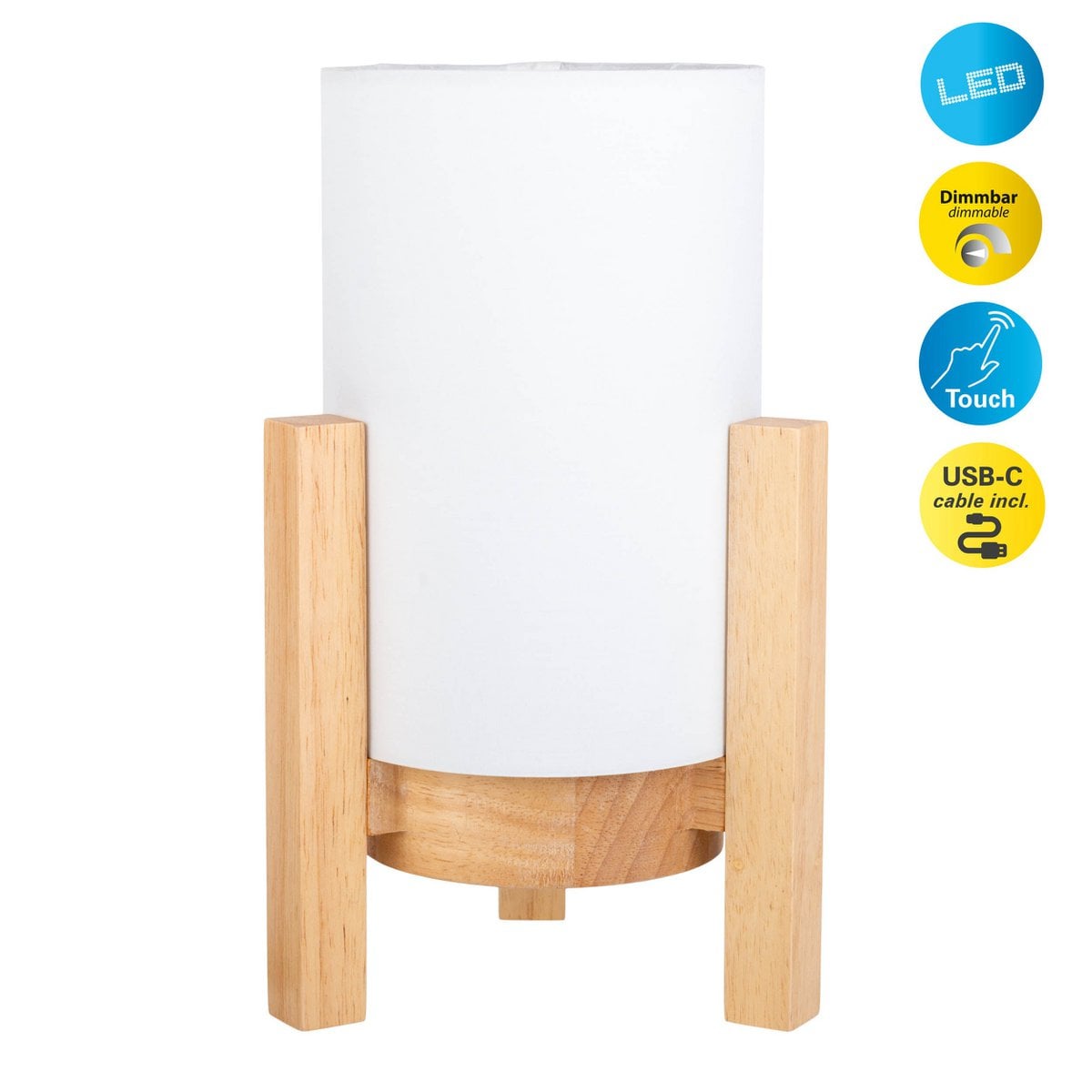 Acculamp Madita Wit/Naturel Touch - 25 cm (Dimbaar)