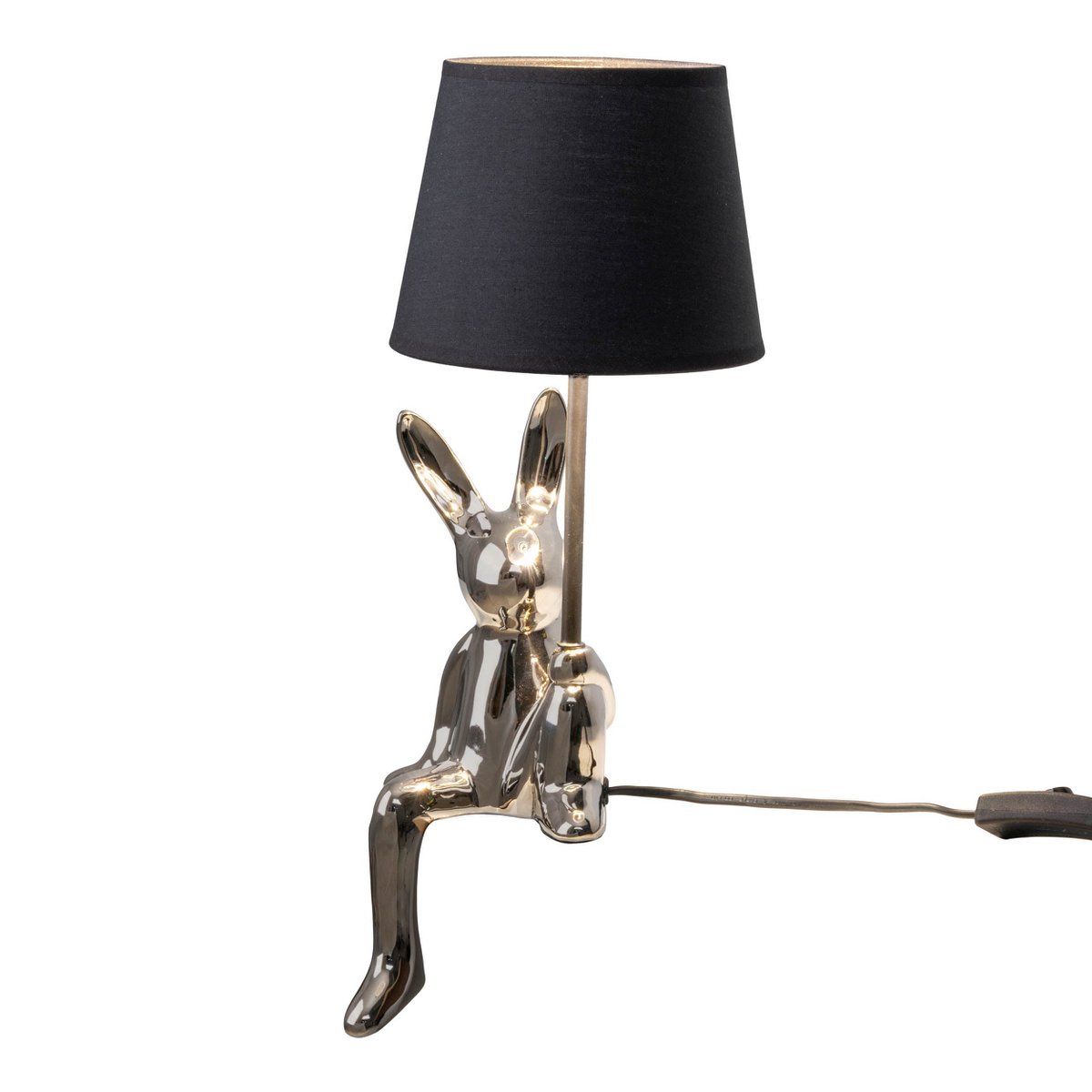 Keramische Tafellamp Helge Zwart/Zilver - 45 cm (Ø 18 cm)