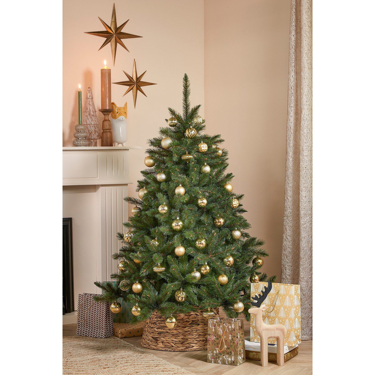 Kerstballen Gerecycled Polystyreen Goud (60 stuks) - Ø 7 cm