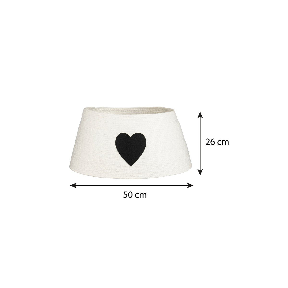 Kerstboomrok Papier/Vilt Wit/Zwart - 50x50x26 cm