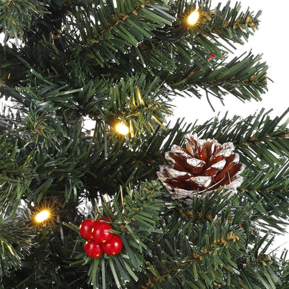 Kerstset Creston Verlicht Groen - 2 × 90 cm + kerstkrans Ø 45 cm