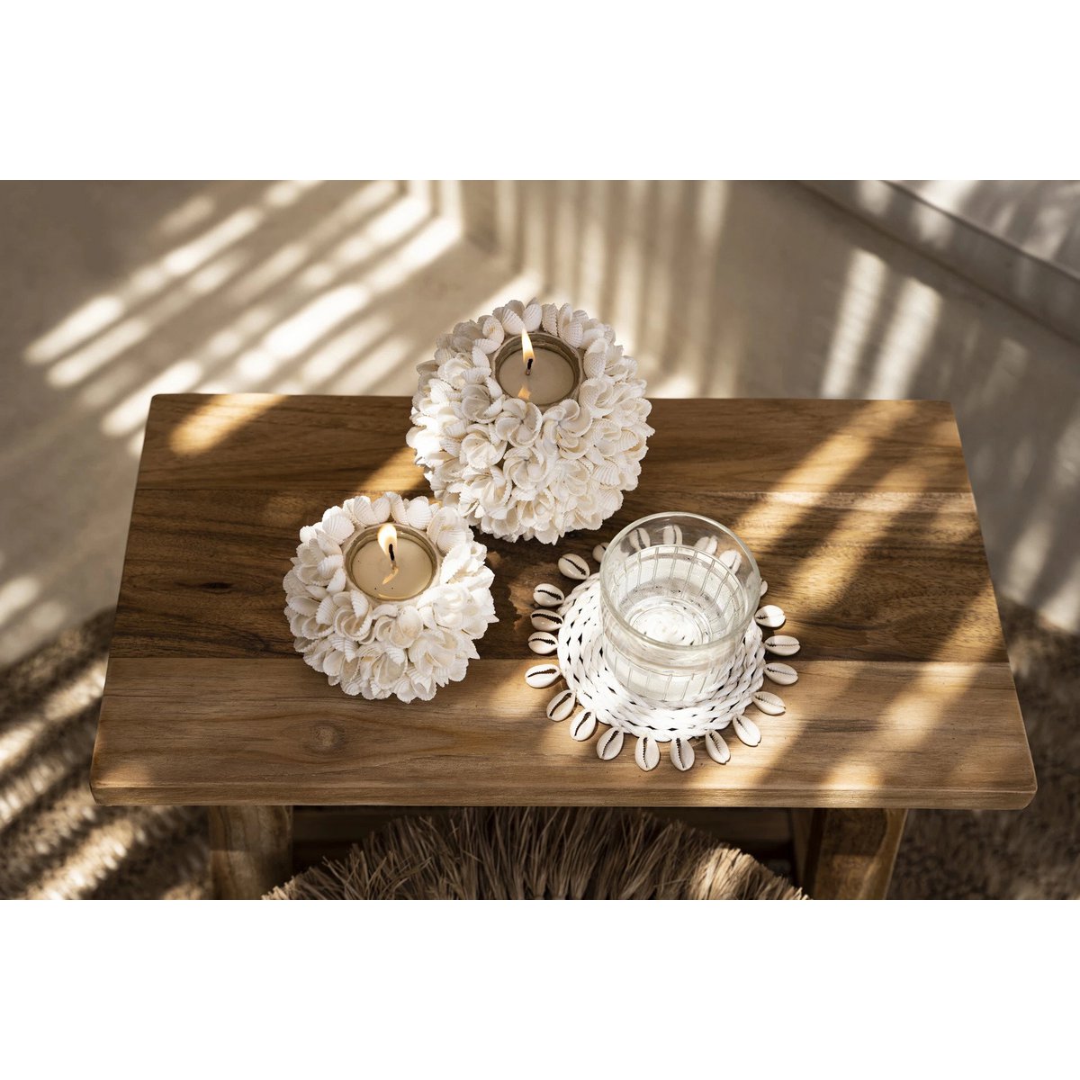 Zeegras onderzetter Shell wit - OutHome