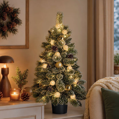Kunstkerstboom Kaprun Verlicht Groen - 90 cm