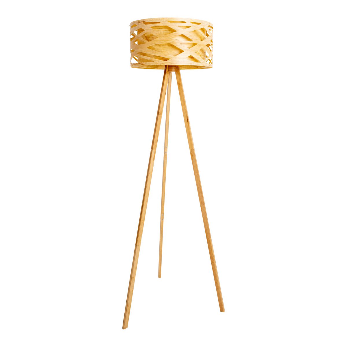 Vloerlamp Finja Houtimitatie - 148 cm (E27)