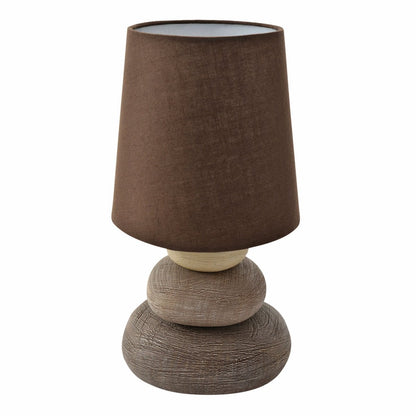 Keramische tafellamp "Stoney", keramische tafellamp in bruin, met E14 - aansluiting, tafellamp voor eetkamer, woonkamer, gang of kantoor, of als een bedlamp, 31 cm hoog - OutHome