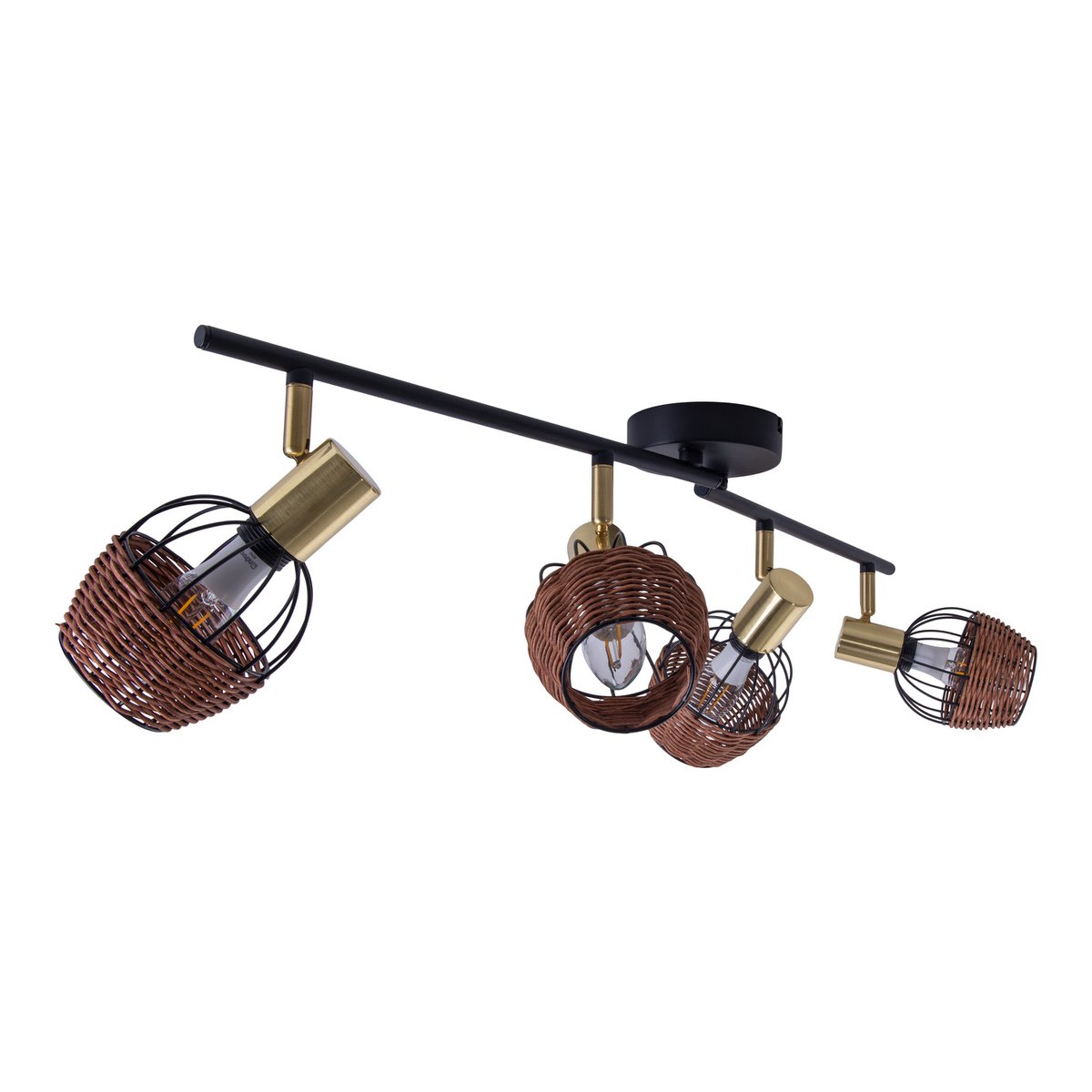 Plafondlamp Corbis 4-Lichts Zwart/Goud - 78 cm (E14)