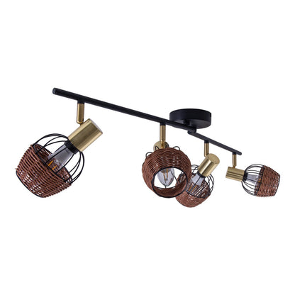 Plafondlamp Corbis 4-Lichts Zwart/Goud - 78 cm (E14)