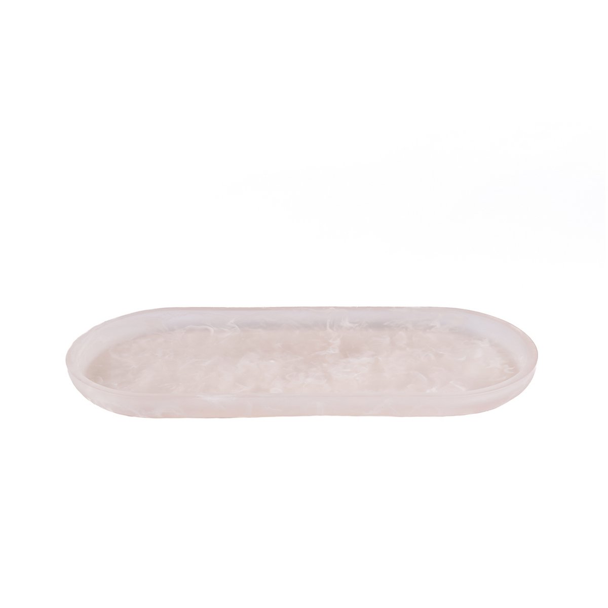 Ovaal bord van hars roze/wit