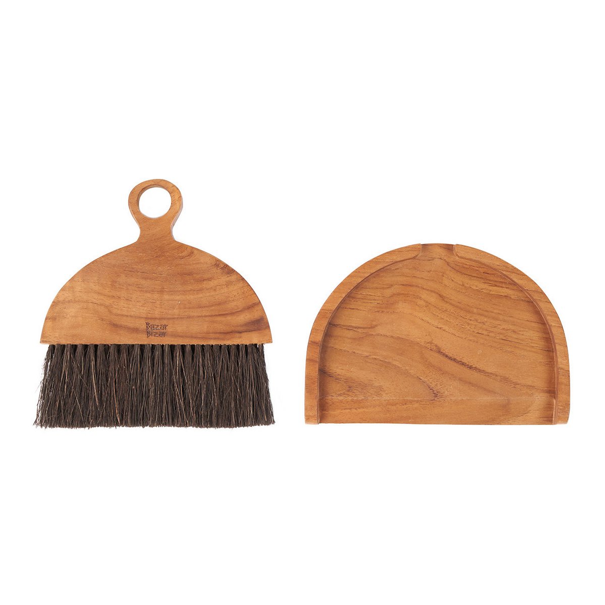 Teakhouten bezem met blik Haya naturel