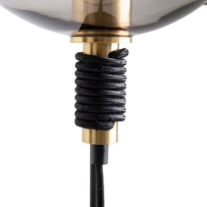 Stapellamp "stelo", moderne vloerlamp gemaakt van zwart metaal en rookglas, E27 - aansluiting, 128,5 cm hoog, voor eetkamer, woonkamer, gang of kantoor, - OutHome