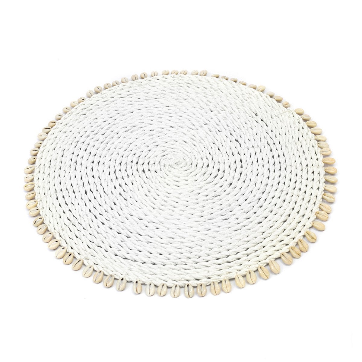 Zeegras placemat Shell wit - 38 cm - OutHome