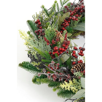 Kerstkrans Bodi Groen/Bordeauxrood - Ø 40 cm
