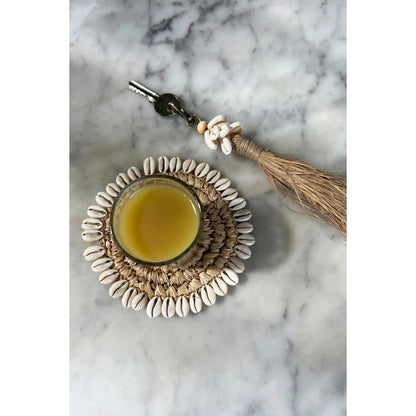 Raffia onderzetter Shell natuurlijk - OutHome