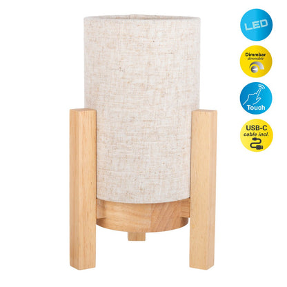Acculamp Madita Wit/Naturel Touch - 25 cm (Dimbaar)