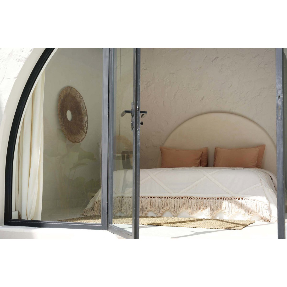Katoen bedsprei Berber naturel