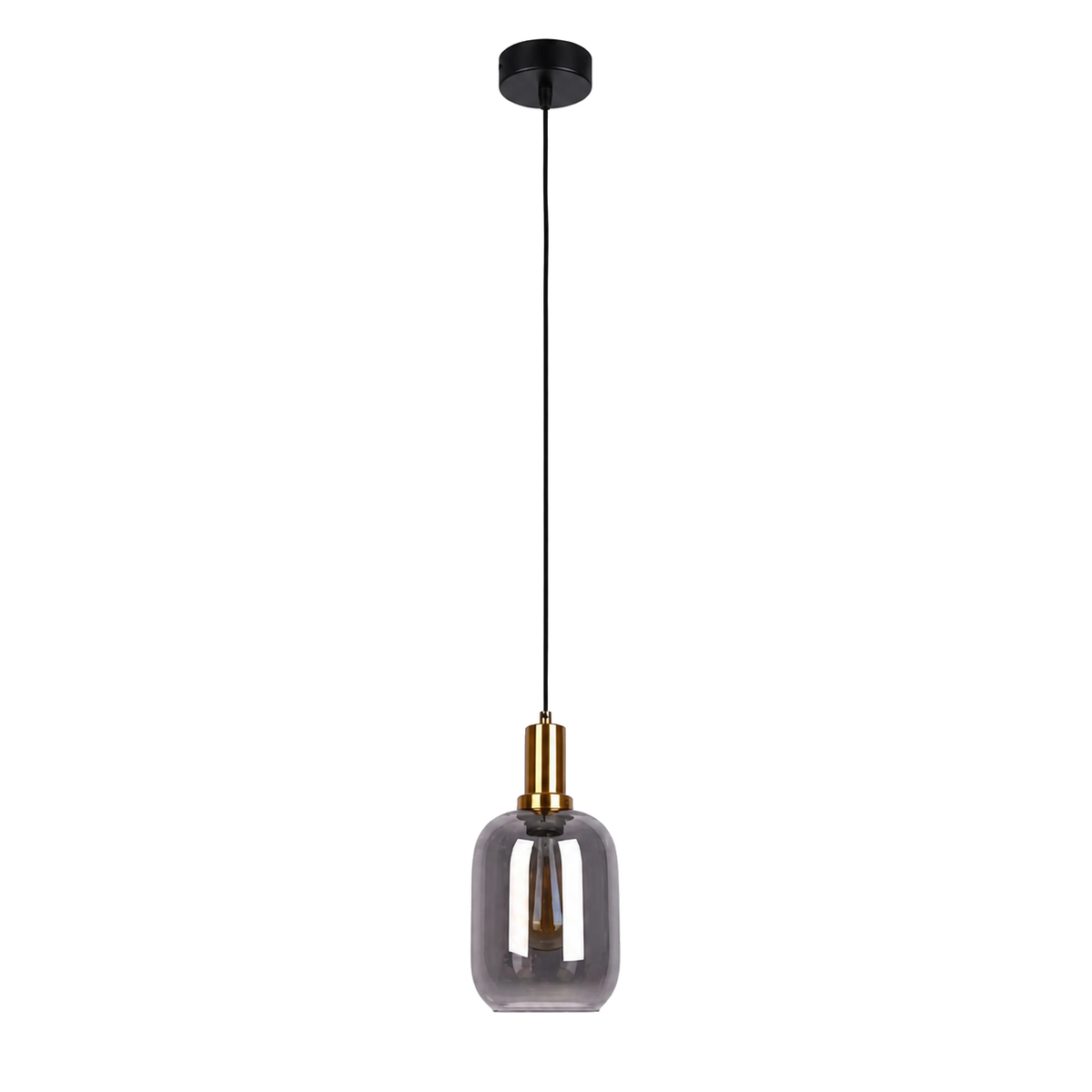 Hanglamp Fumo 1-Lichts Zwart - 150 cm (E14) productfoto op witte achtergrond