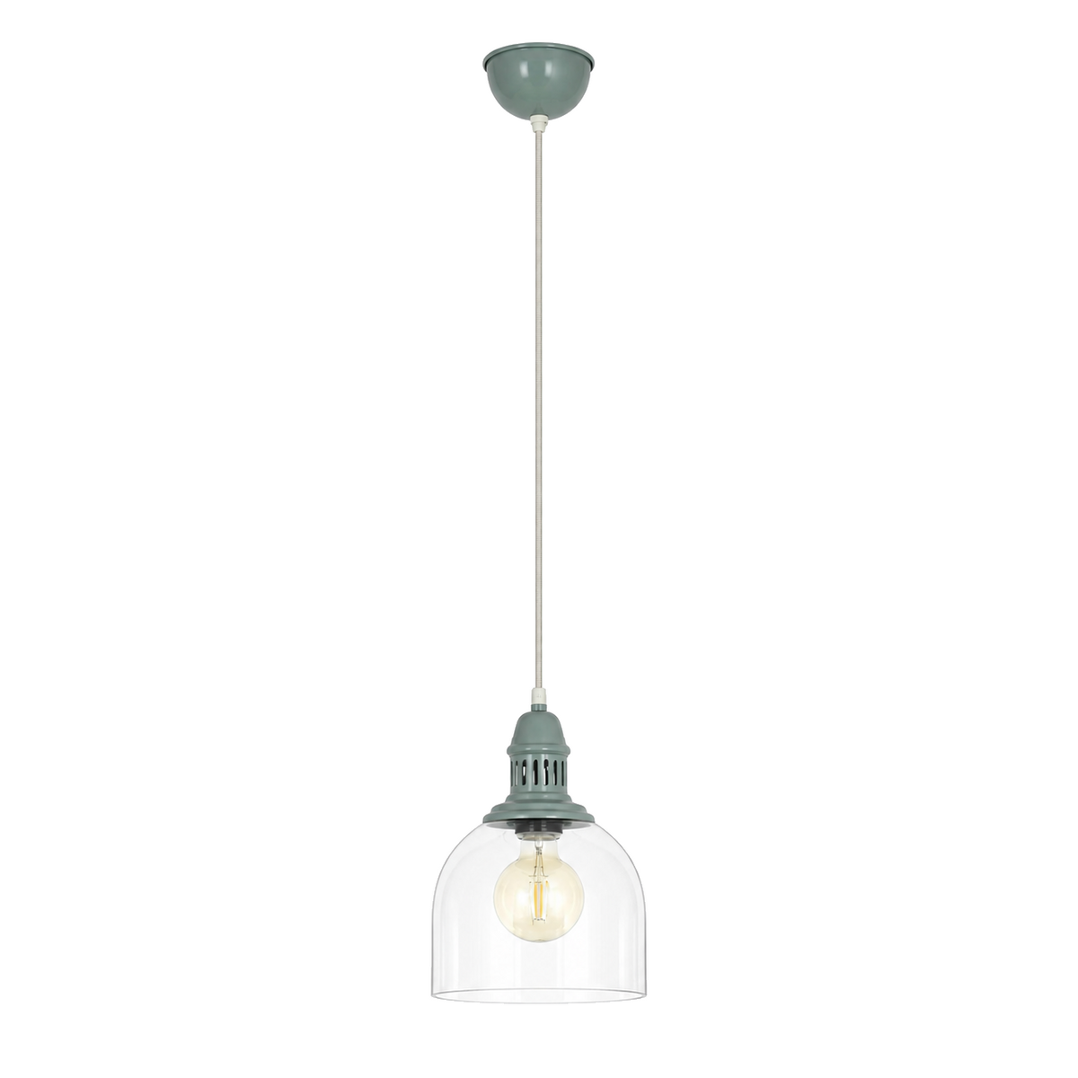 Glazen Hanglamp Mumbai Groen (E27) productfoto op witte achtergrond