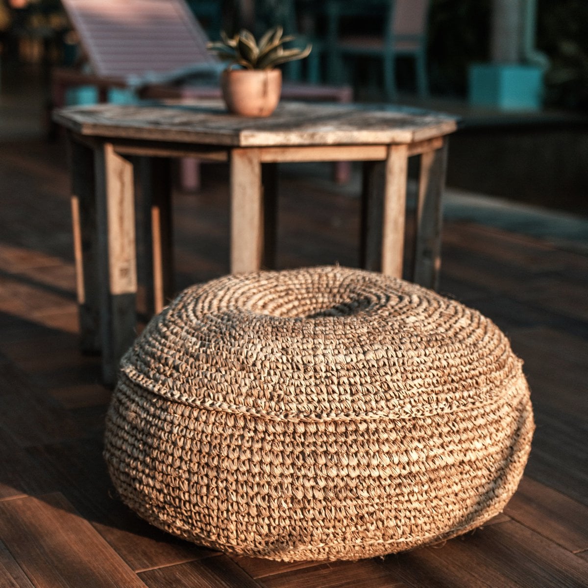Poef Telu Raffia (2 maten)
