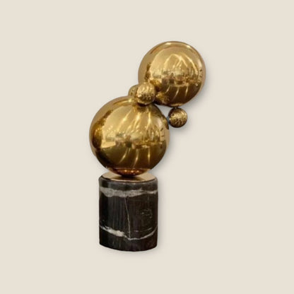 Marmer en messing sculptuur zwart/goud