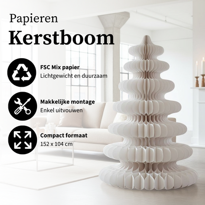 Decoratieve Kerstboom Papier Wit - 152 cm
