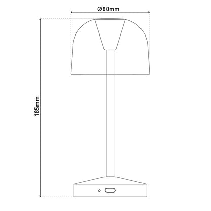 LED Acculamp Gomba Wit (Set van 2) - 18,5 cm