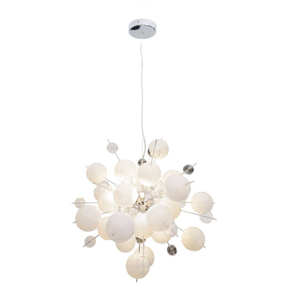 Hanger lamp "explosie" wit gemaakt van metaal en glas, G9 - versies, voor eetkamer, woonkamer, gang of kantoor, hangende lamp ØCA 65 cm - OutHome
