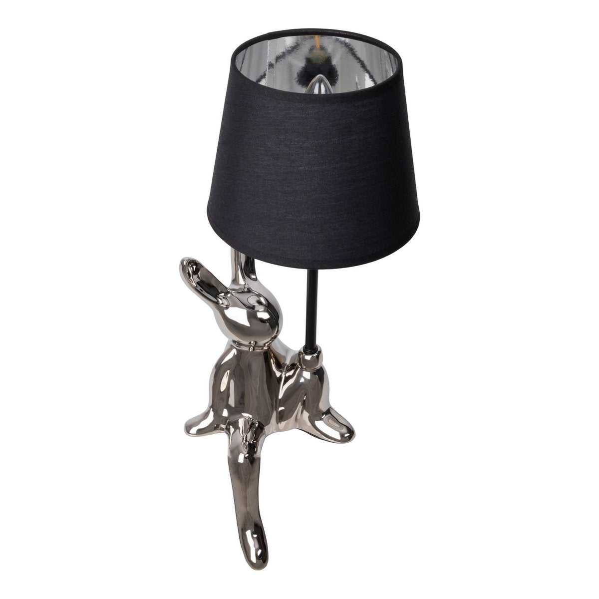 Keramische Tafellamp Helge Zwart/Zilver - 45 cm (Ø 18 cm)