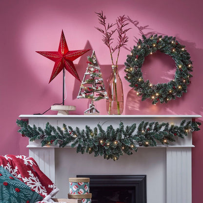 Kerstkrans Creston Verlicht Groen - Ø 60 cm